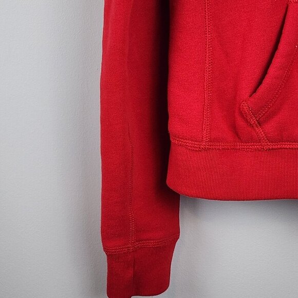 Abercrombie and Fitch sz L women red hoodie sherpa fur Y2K - Picture 4 of 11